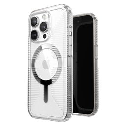 [150503-3223] Speck - Gemshell Grip Magsafe Case For Apple Iphone 15 Pro - Clear And Chrome