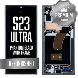 [LCD-S23U-WF-BK] OLED Assembly for Samsung Galaxy S23 Ultra With Frame - Phantom Black (Refurbished) (US Version)