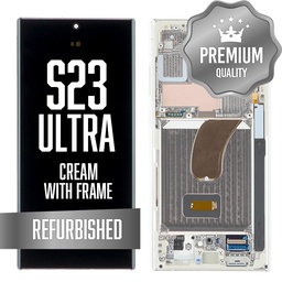 [LCD-S23U-WF-CR] OLED Assembly for Samsung Galaxy S23 Ultra With Frame - Cream (Refurbished) (US Version)