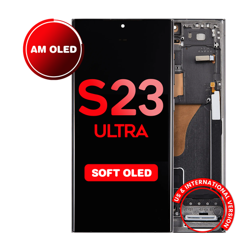 [LCD-S23U-WF-HQ-GR] OLED Assembly for Samsung Galaxy S23 Ultra (S918) with Frame - Green (Aftermarket Plus - Soft OLED / 120Hz) (US Version)