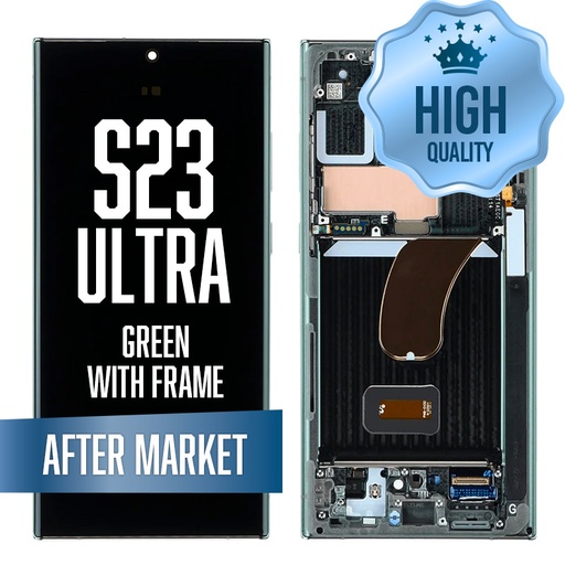 [LCD-S23U-WF-HQ-GR] OLED Assembly for Samsung Galaxy S23 Ultra With Frame - Green (High Quality - Aftermarket) (US Version)