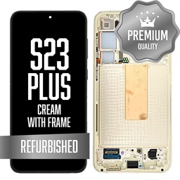 [LCD-S23P-WF-CR] OLED Assembly for Samsung Galaxy S23 Plus With Frame - Cream (Refurbished) (US Version)