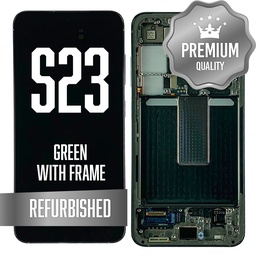 [LCD-S23-WF-GR] OLED Assembly for Samsung Galaxy S23 With Frame - Green (Refurbished) (US Version)