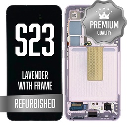 [LCD-S23-WF-LV] OLED Assembly for Samsung Galaxy S23 With Frame - Lavender (Refurbished) (US Version)
