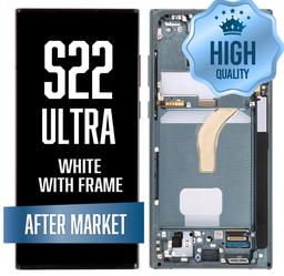 [LCD-S22U-WF-HQ-WH] OLED Assembly for Samsung Galaxy S22 Ultra With Frame - White (High Quality - Aftermarket)
