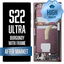 [LCD-S22U-WF-HQ-BU] OLED Assembly for Samsung Galaxy S22 Ultra With Frame - Burgundy (High Quality - Aftermarket)