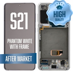 [LCD-S21-WF-HQ-WH] OLED Assembly for Samsung Galaxy S21 / 5G With Frame - Phantom White (High Quality - Aftermarket)
