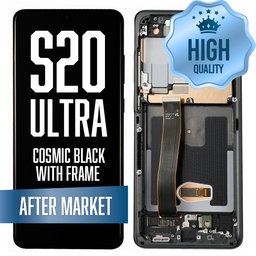 [LCD-S20U-WF-HQ-BK] OLED Assembly for Samsung Galaxy S20 Ultra With Frame - Cosmic Black (High Quality - Aftermarket)