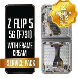 [LCD-ZFL5-WF-SP-CRM] OLED Assembly (Inner) for Samsung Galaxy Z Flip 5 5G (F731) 2023 With Frame - Cream (Service Pack)