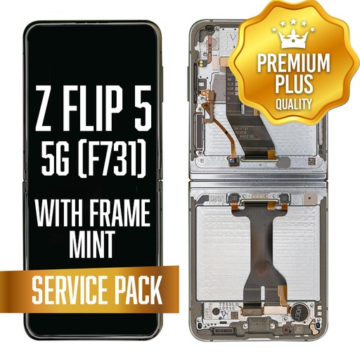 [LCD-ZFL5-WF-SP-MT] OLED Assembly (Inner) for Samsung Galaxy Z Flip 5 5G (F731) With Frame - Mint (Service Pack)