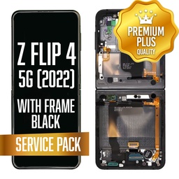 [LCD-ZFL4-WF-SP-BK] OLED Assembly (Inner) for Samsung Galaxy Z Flip 4 5G (2022) With Frame - Black (Service Pack)