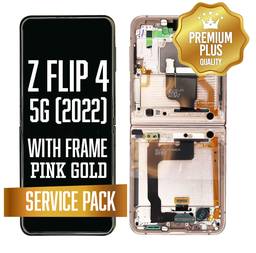 [LCD-ZFL4-WF-SP-PGO] OLED Assembly (Inner) for Samsung Galaxy Z Flip 4 5G (2022) With Frame - Pink Gold(Service Pack)