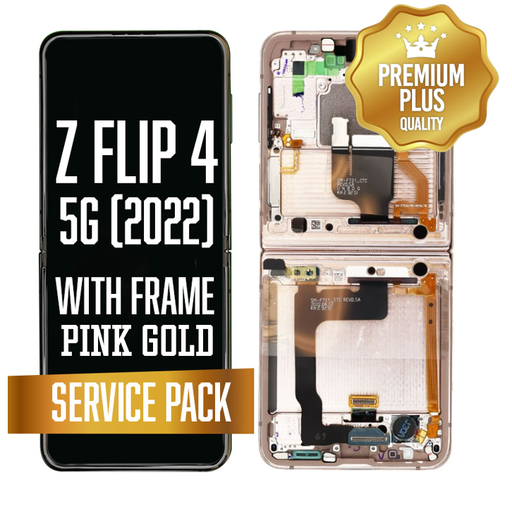 [LCD-ZFL4-WF-SP-PGO] OLED Assembly (Inner) for Samsung Galaxy Z Flip 4 5G (2022) With Frame - Pink Gold(Service Pack)