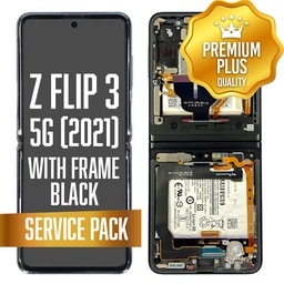 [LCD-ZFL3-WF-SP-BK] OLED Assembly (Inner) for Samsung Galaxy Z Flip 3 5G (2021) With Frame - Black (Service Pack)