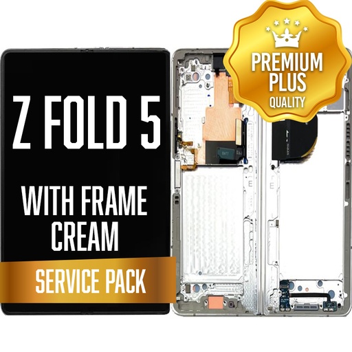 [LCD-ZFO5-WF-SP-CR] OLED Assembly (Inner) for Samsung Galaxy Z Fold 5 5G (2023) With Frame - Cream (Service Pack)