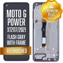 [LCD-XT2117-WF-GY] LCD with frame for Motorola Moto G Power (XT2117/2021) - Flash Gray (Premium/ Refurbished)