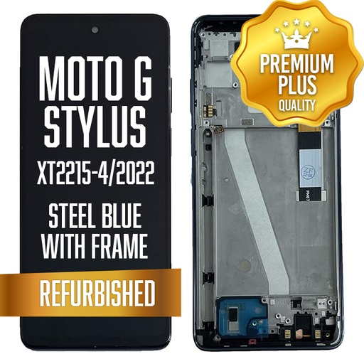 [LCD-XT2215-4-WF-BL] LCD with frame for Motorola Moto G Stylus 5G 2022 (XT2215-4 / 2022) Steel Blue (Premium/ Refurbished)