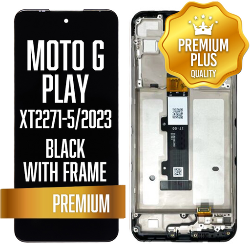 [LCD-XT2271-5-WF-BK] LCD Assembly with frame for Motorola Moto G Play (XT2271-5 / 2023) Black (Premium)