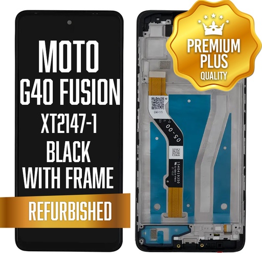 [LCD-XT2147-1-WF-BK] LCD with frame for Motorola Moto G40 Fusion (XT2147-1) - Black (Premium/ Refurbished)