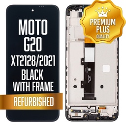 [LCD-XT2128-WF-BK] LCD with frame for Motorola Moto G20 (XT2128 / 2021) - Black (Premium/ Refurbished)