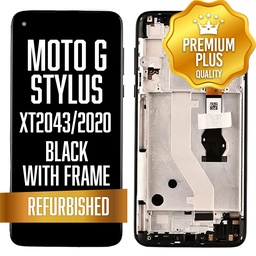 [LCD-XT2043-WF-BK] LCD with frame for Motorola Moto G Stylus (XT2043 / 2020) - Black (Premium/ Refurbished)