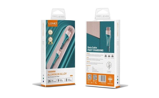 [ACE-LDN-LS631-IOS-GR] LDNIO LS631 30W Fast USB Charging Cable For USB-A to Lightning (3 ft) Aluminum Alloy - Green