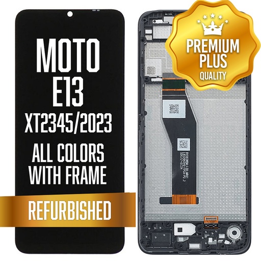 [LCD-XT2345-WF-BK] LCD with frame for Motorola Moto E13 (XT2345 / 2023) - All Colors (Premium/ Refurbished)