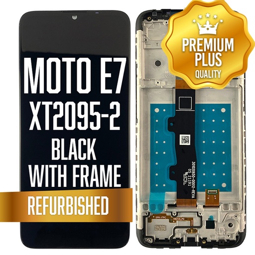 [LCD-XT2095-2-WF-BK] LCD with frame for Motorola Moto E7 (XT2095-2) - Black (Premium/ Refurbished)