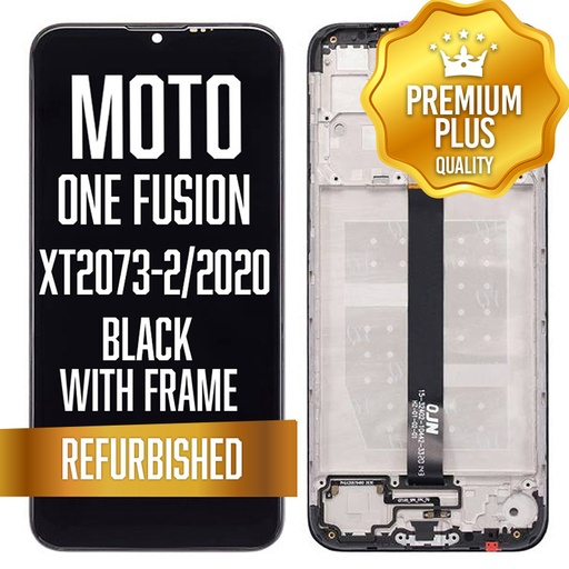 [LCD-XT2073-2-WF-BK] LCD with frame for Motorola One Fusion (XT2073-2 / 2020) - Black (Premium/ Refurbished)