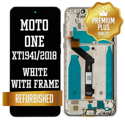 [LCD-XT1941-WF-WH] LCD with frame for Motorola One (XT1941 / 2018) - White (Premium/ Refurbished)