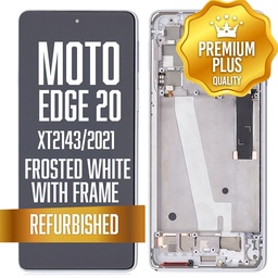 [LCD-XT2143-WF-WH] LCD with frame for Motorola Edge 20 (XT2143 / 2021) - Frosted White (Premium/ Refurbished)