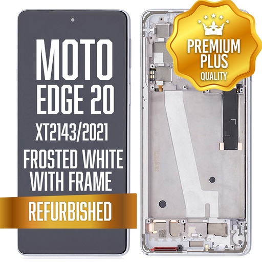 [LCD-XT2143-WF-WH] LCD Assembly with frame for Motorola Edge 20 (XT2143 / 2021) - Frosted White (Premium)