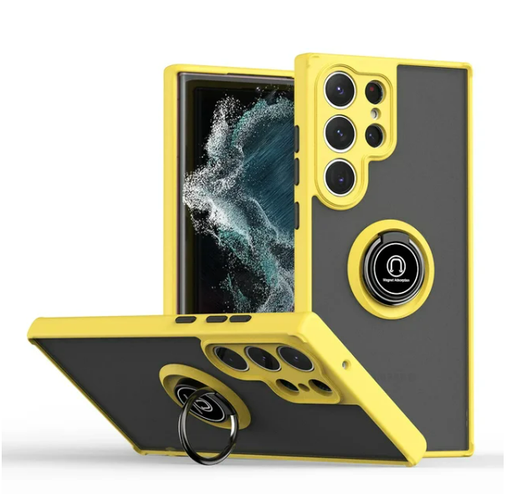 [CS-S24P-MTR-BKYL] Matte Ring Case for Galaxy S24 Plus - Black & Yellow