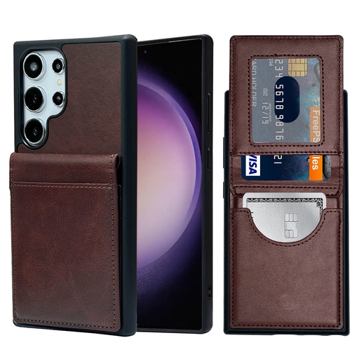 [CS-S24P-KW214-BW] Card Holder Case for Galaxy S24 Plus - Brown