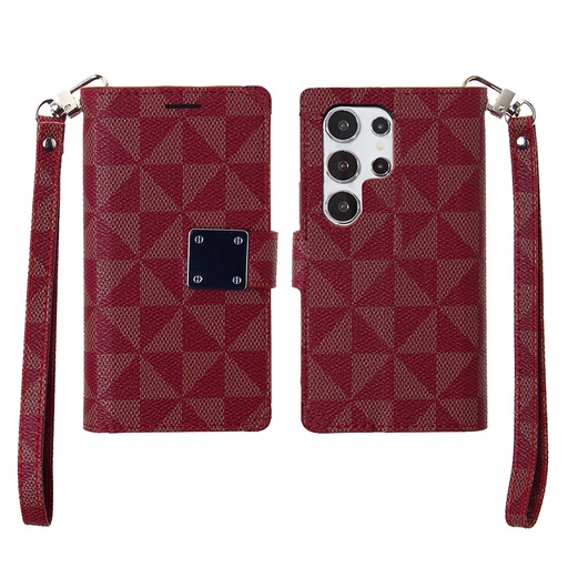 [CS-S24P-TWC-RD] Triangle Wallet Case for Galaxy S24 Plus - Dark Red