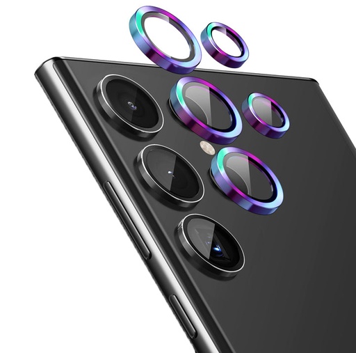 [TG-S24U-RCL-CLF] Ring Camera Lens w/HD Tempered Glass for Samsung S24 Ultra (Colorful)