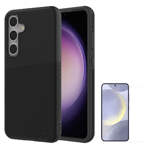 [PSAMR1030] Axs - Protech Plus Case And Armorglass Screen Protector For Samsung Galaxy S24 Plus - Black