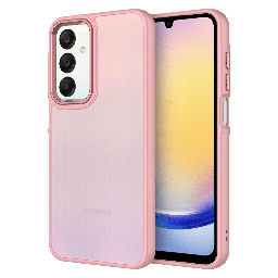 [AA-A255G-ACRYLICSMOKE-PNK] Ampd - Tpu  /  Acrylic Smoke Translucent Case For Samsung Galaxy A25 5g - Pink Bumper