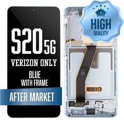 [LCD-S20-WF-HQ-BL-V] OLED Assembly for Samsung Galaxy S20 With Frame - Blue (Verizon 5G UW Frame) (High Quality - Aftermarket)