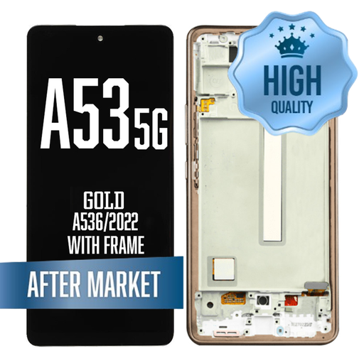 [LCD-A536-WF-HQ-GO] OLED Assembly (6.46") For Samsung Galaxy A53 5G (A536 / 2022) with Frame - Gold (Aftermarket - OLED)