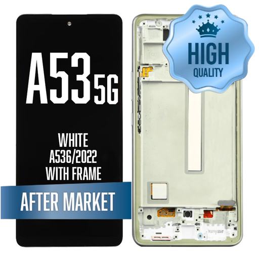 [LCD-A536-WF-HQ-WH] OLED Assembly (6.46") For Samsung Galaxy A53 5G (A536 / 2022) with Frame - White (Aftermarket - OLED)