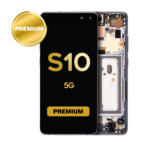 [LCD-S105G-WF-BK] OLED Assembly for Samsung Galaxy S10 5G (G977) with Frame - Black (Premium)