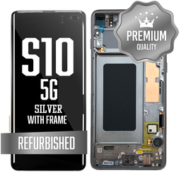[LCD-S105G-WF-SI] OLED Assembly for Samsung Galaxy S10 5G with Frame - Silver (Refurbished)