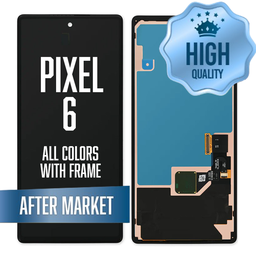 [LCD-GP6-WF-AM-BK] LCD Assembly for Google Pixel 6 with frame - without fingerprint sensor - Black (Premium / After Market Plus)