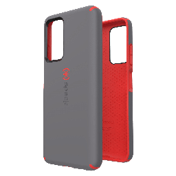 [144512-9228] Speck - Presidio Impact Hero Case For Samsung Galaxy A03s - Moodey Grey And Turbo Red