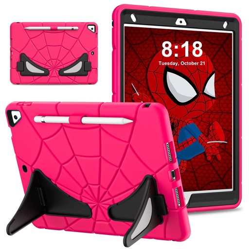 [CS-IP9-SPD-PN] Kids Shockproof Web Case for iPad 10.2" (iPad 9 / 8 / 7) - Hot Pink