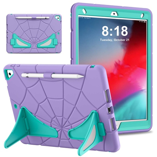 [CS-IP9-SPD-PU] Kids Shockproof Web Case for iPad 10.2" (iPad 9 / 8 / 7) - Purple