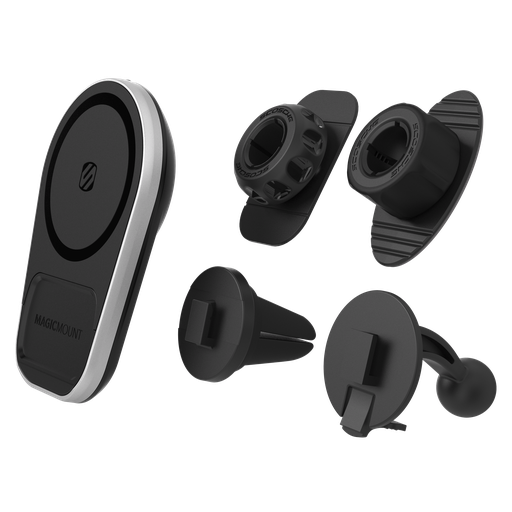 [MPQ5DV-XTSP] Scosche - Magicmount Pro Charge5 Wireless Charging Dash  /  Vent Mount - Black And Silver