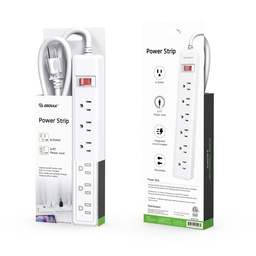 [AC-	EPS01WH] 6-OUTLET POWER STRIP & 4FT POWER CORD (White)