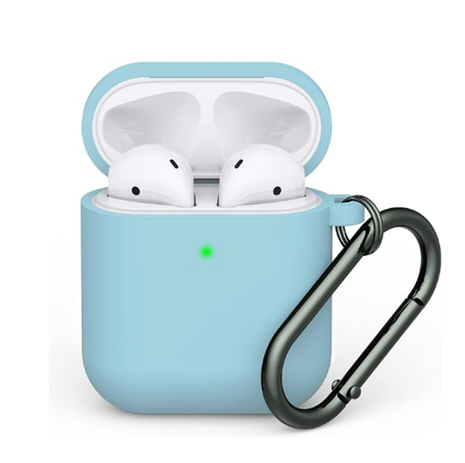 [CS-AP2-PMS-ICB] Premium Silicone Case for AirPods (1st & 2nd Gen) - Ice Blue
